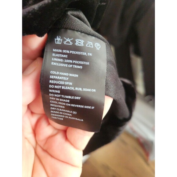 BARDOT Womens Black mini dress cocktail party halter velour NWT Size 8 - Picture 8 of 11